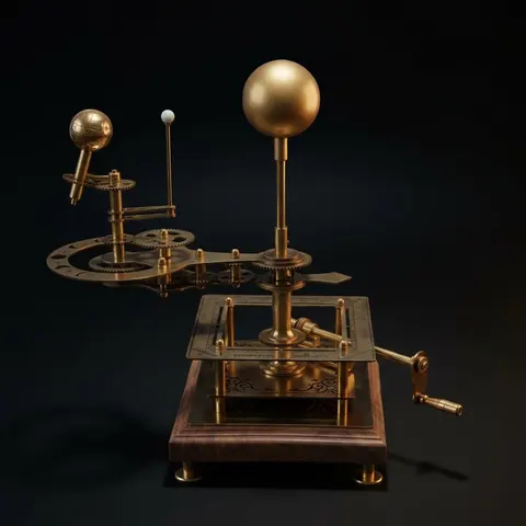 Brass Sun-Earth-Moon Tellurion, Museum Model view 1