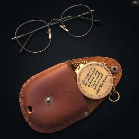 Emerson Quote Compass, Leather Case view 1