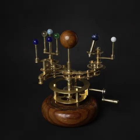 Brass Solar System Orrery, Shelf Display view 1