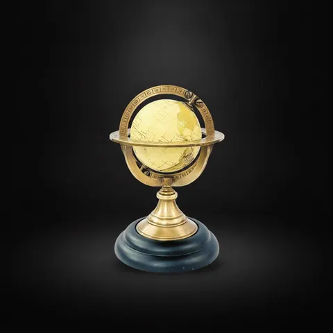 Brass Armillary Globe with Brown or Black Base view 1