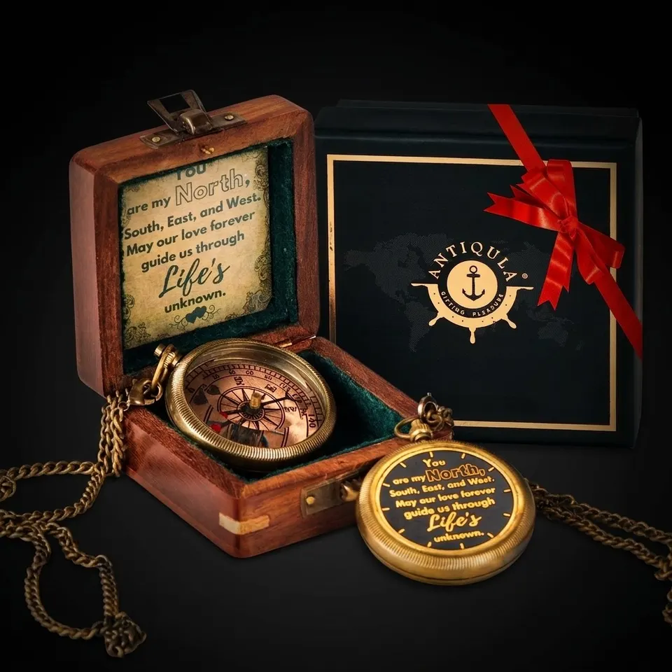 My North, South, East & West Compass, Wooden Box & Gift Box