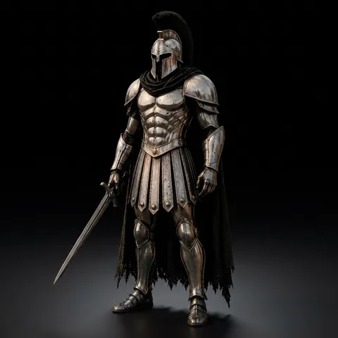 Spartan Knight Warrior Armor Suit with Greek Steel Gothic Costume view 1