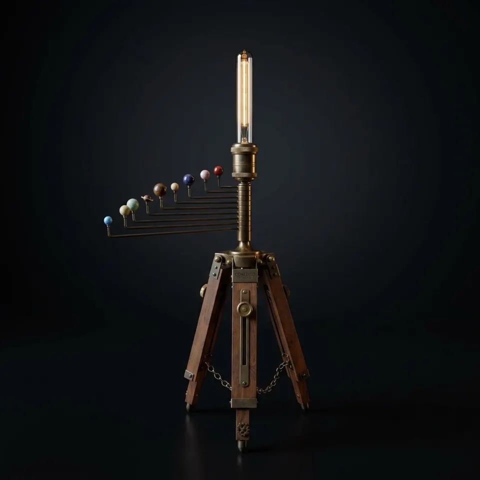 Cosmos Tripod Stand, Lamp with Solar System, Astronomical Lamp, Tripod Lamp