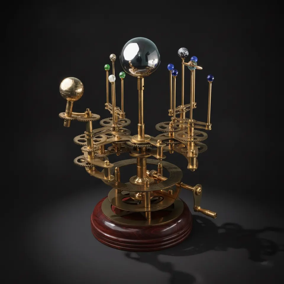 Black & Gold Brass Solar System Orrery, Museum