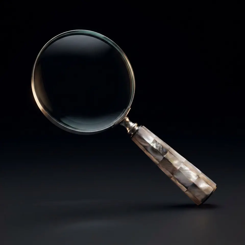 Brass Frame Handheld Magnifier 4" with Mother of Pearl Handle
