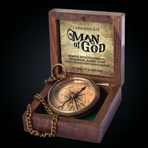 Man of God Compass, Wooden Box view 1