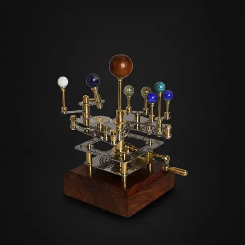 Brass Solar System Orrery, Compact Desk Edition view 1