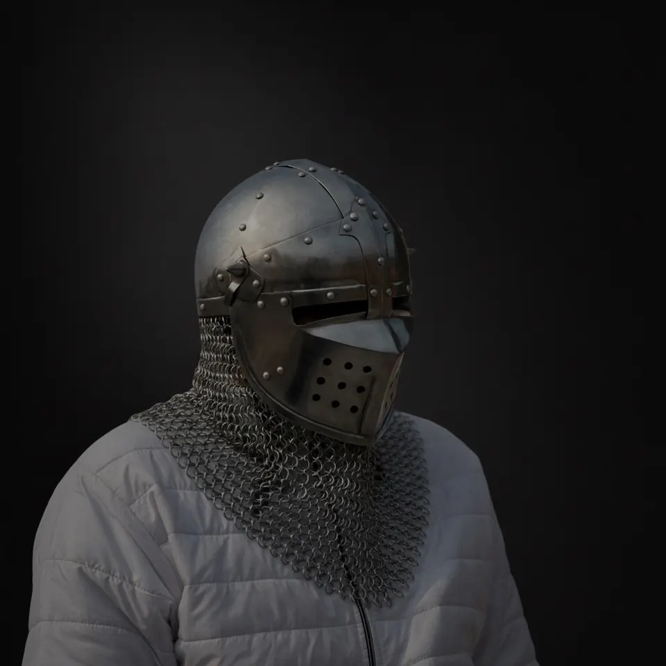 Crusader Knight Helmet — Wearable Chainmail Armor