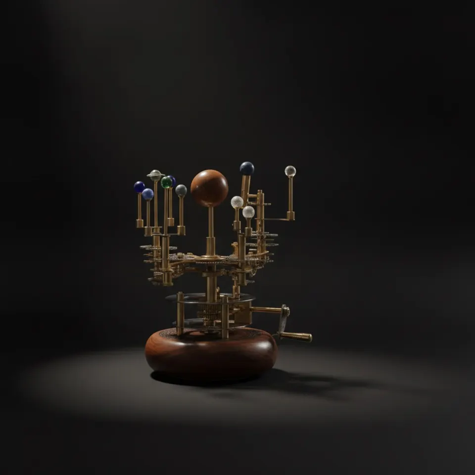 Royal-Finish Brass Solar System Orrery, Shelf