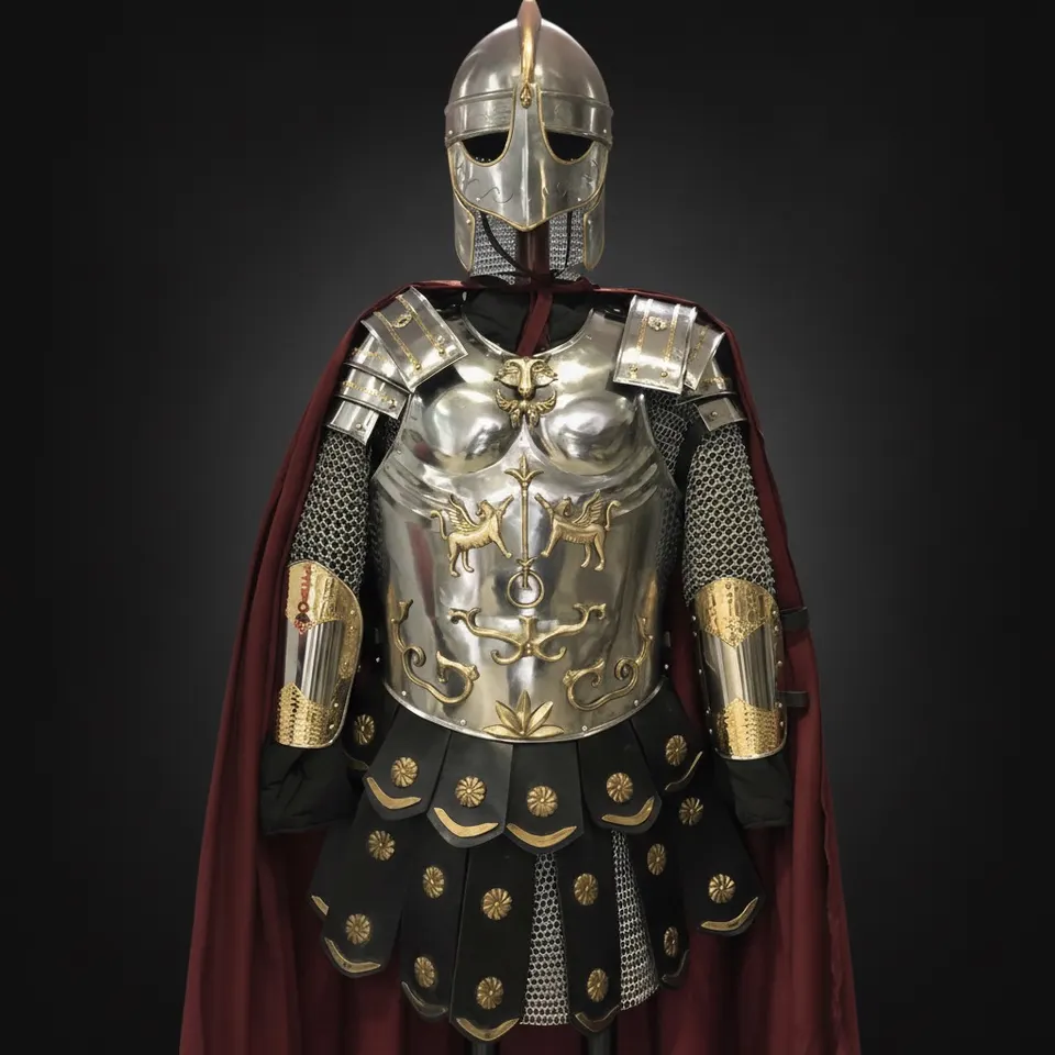 Greek Muscle Armor with Roman Cuirass and Viking Helmet Full LARP Set