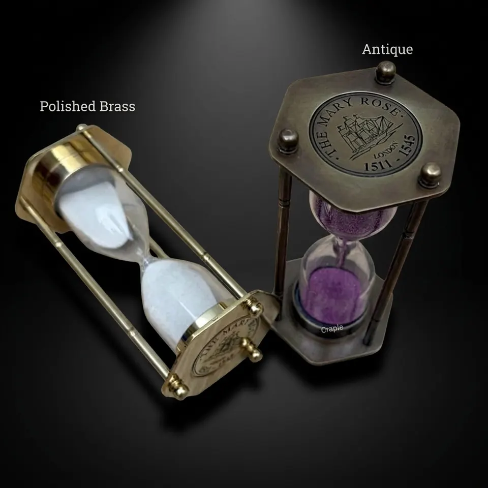 Brass Hourglass, 2-Minute, Two Finish Options