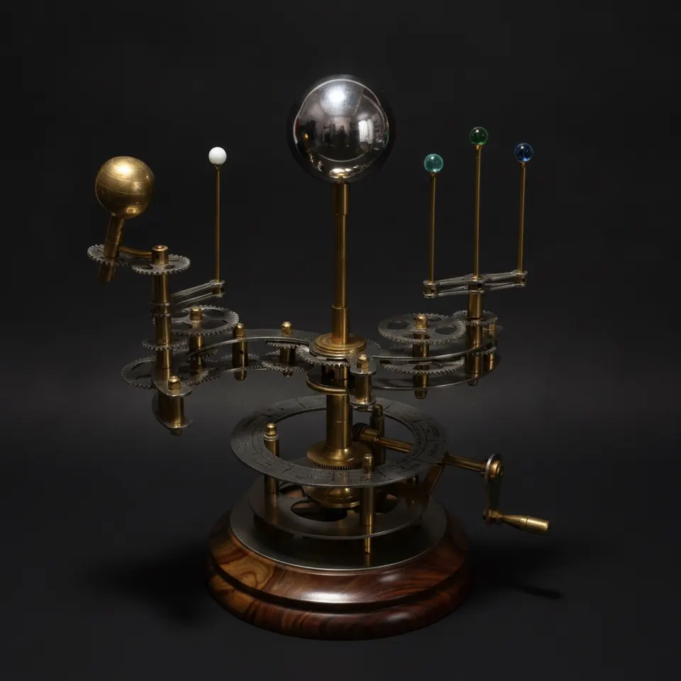 Brass Solar System Orrery, Museum Display