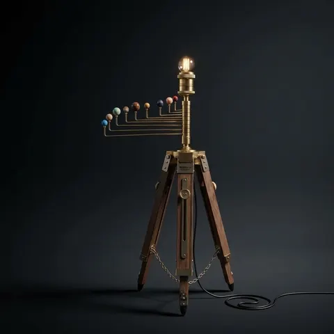 Planetarium Solar System on Rosewood Tripod Stand – Luxury Cosmos Gift view 1