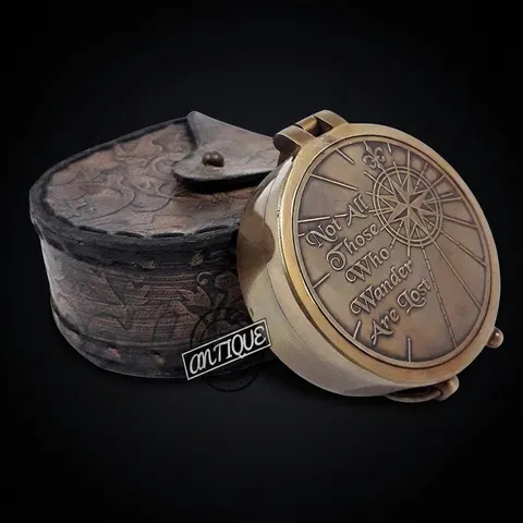 Tolkien Quote Compass, Leather Case view 1