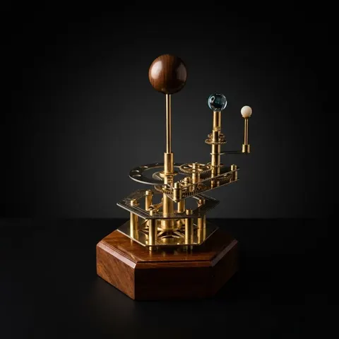 Brass Solar System Orrery, Shelf Display view 1
