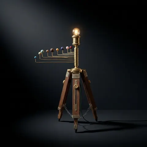 Planetarium Solar System on Rosewood Tripod Stand – Luxury Cosmos Gift view 1