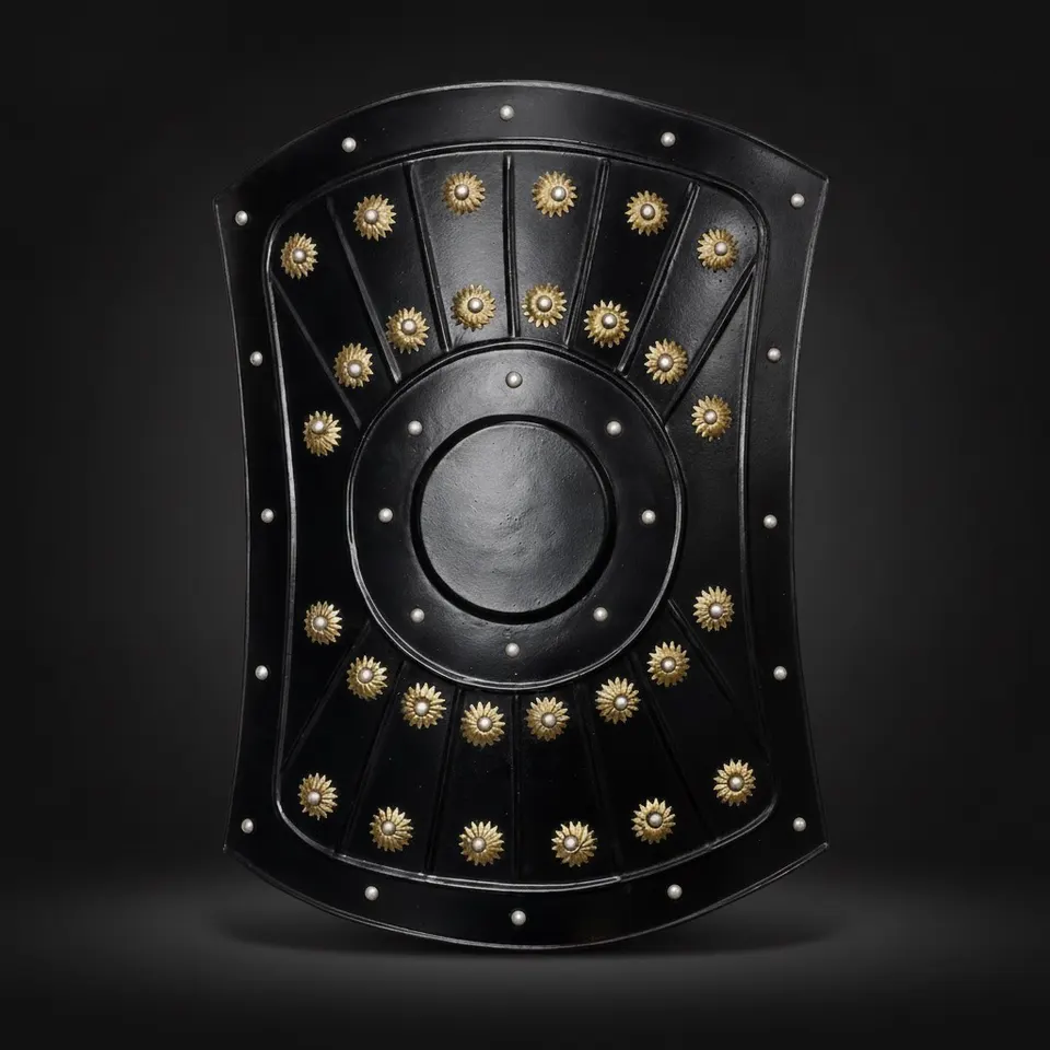 Templar Knight Steel Crusader Shield with Small