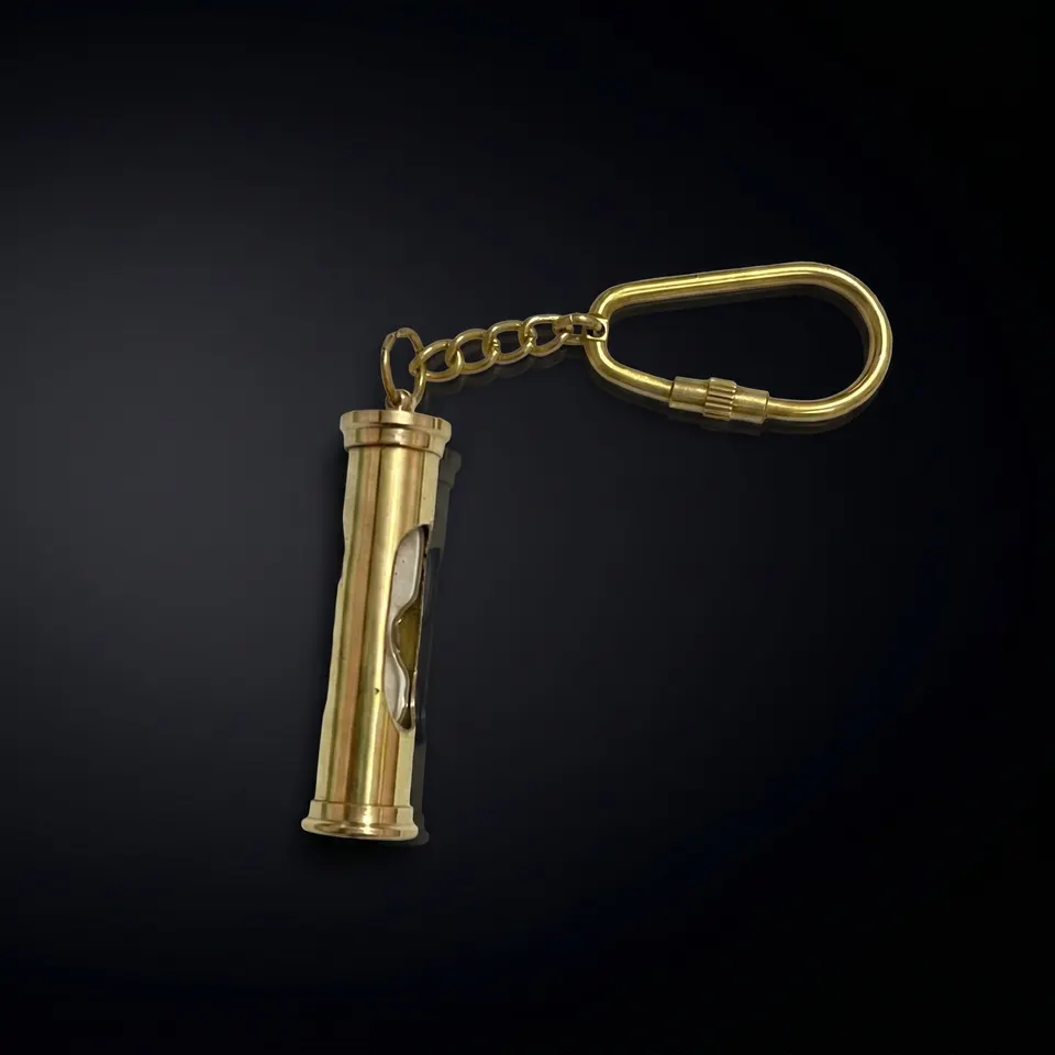 Mini Brass Sand Timer Keychain