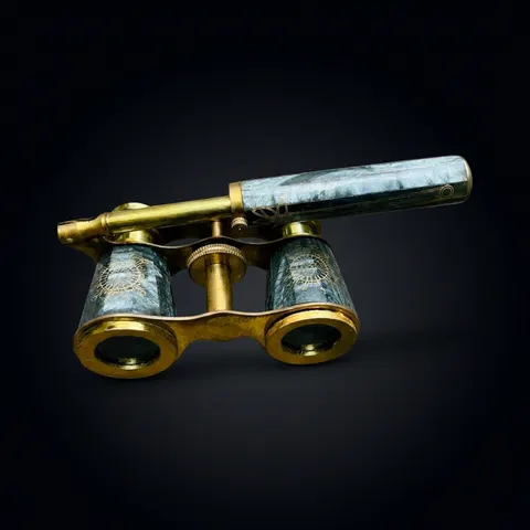 Brass Opera Glasses — Mother of Pearl Handle view 1
