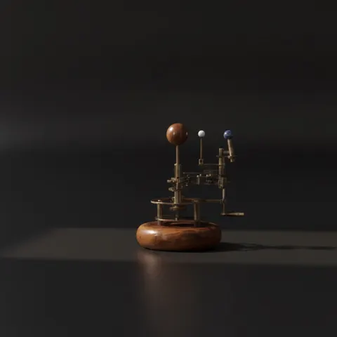 Brass Solar System Orrery, Shelf Display view 1
