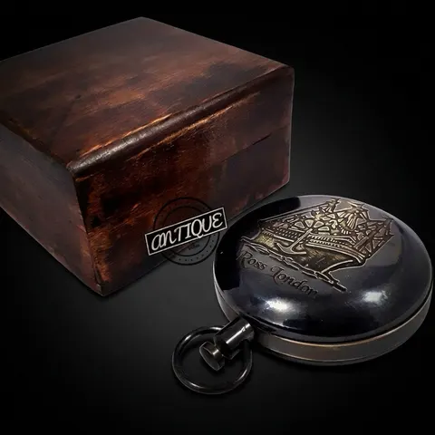 Ross London Compass, Wooden Box view 1