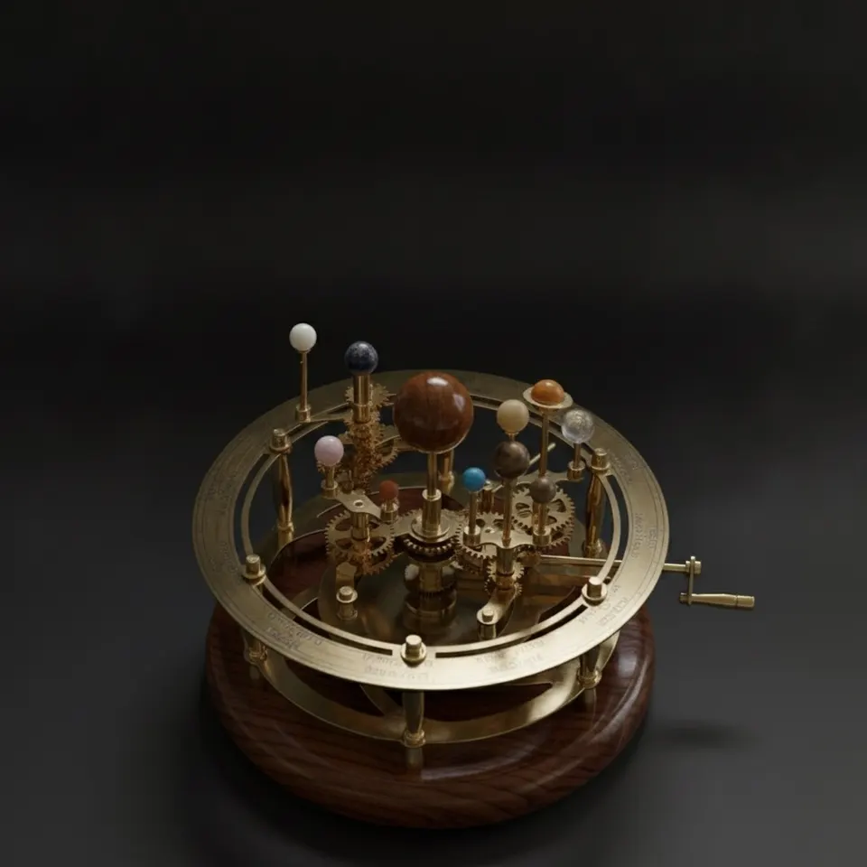 Vintage-Style Brass Solar System Orrery, Museum