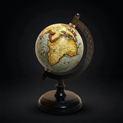 Nautical Collection Decorative Globe with Black Ring and Black Base, Variant B view 1