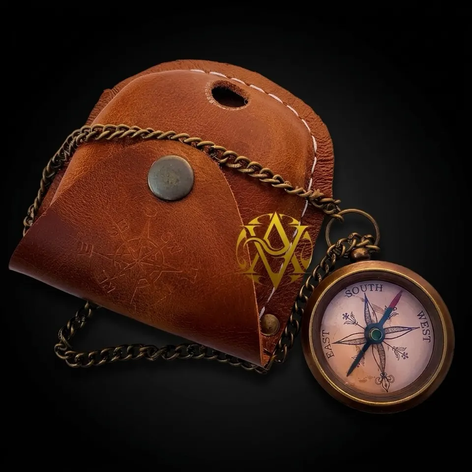 Royal Navy London Reproduction Compass, Leather Case