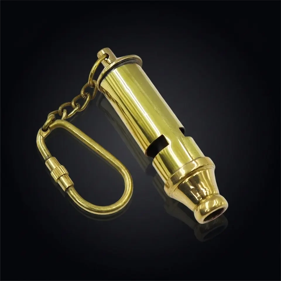 Brass Metropolitan Police Whistle Keychain