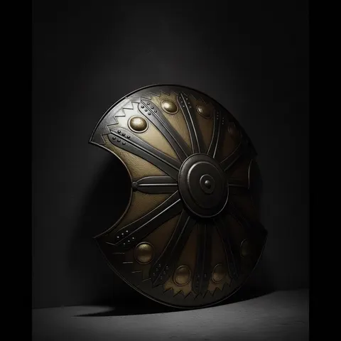 Handcrafted Medieval Shield Wall Art with Gothic Knight Décor view 1