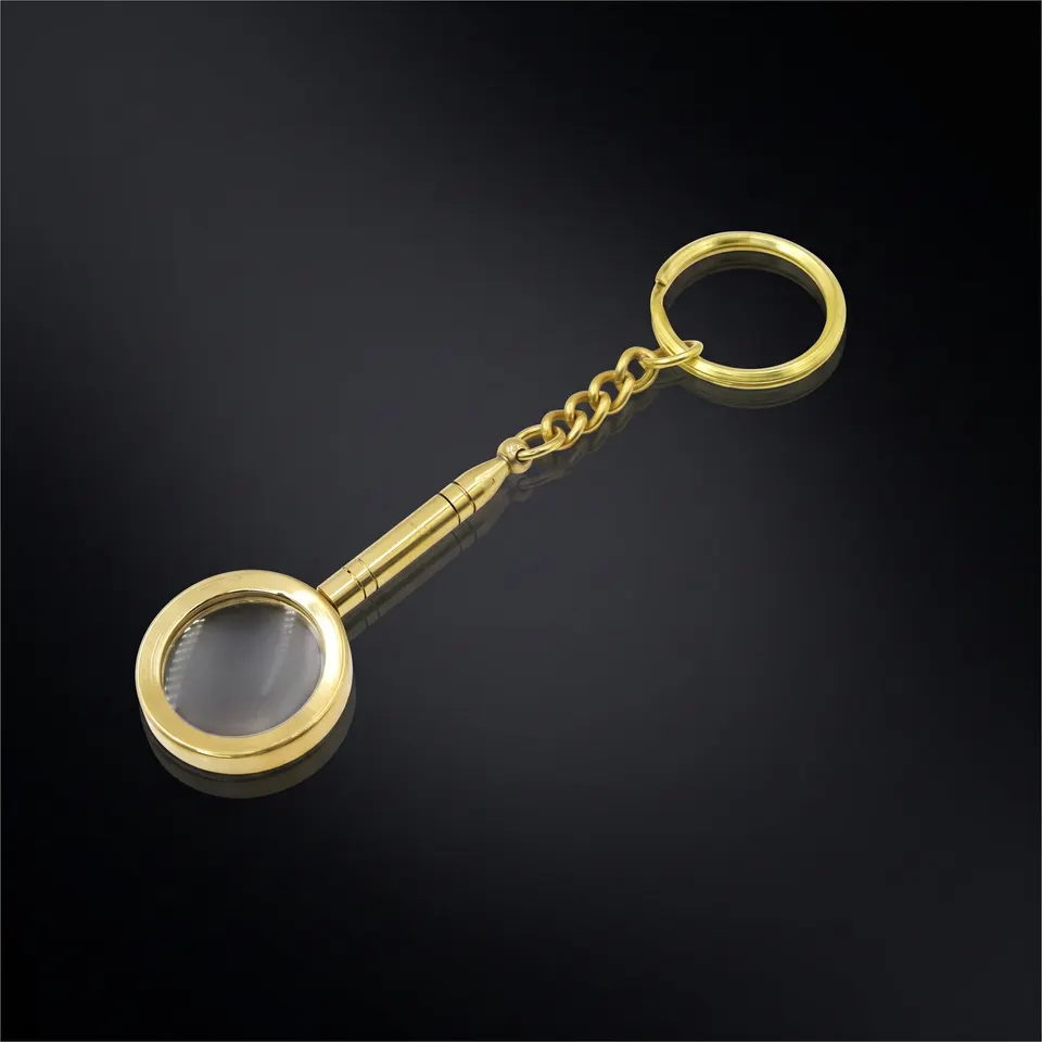 Brass Pocket Magnifier Keyring