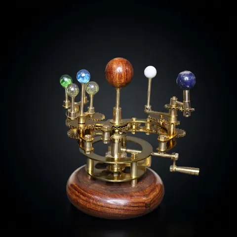 Gold-Finish Brass Orrery, Compact Desk Model view 1