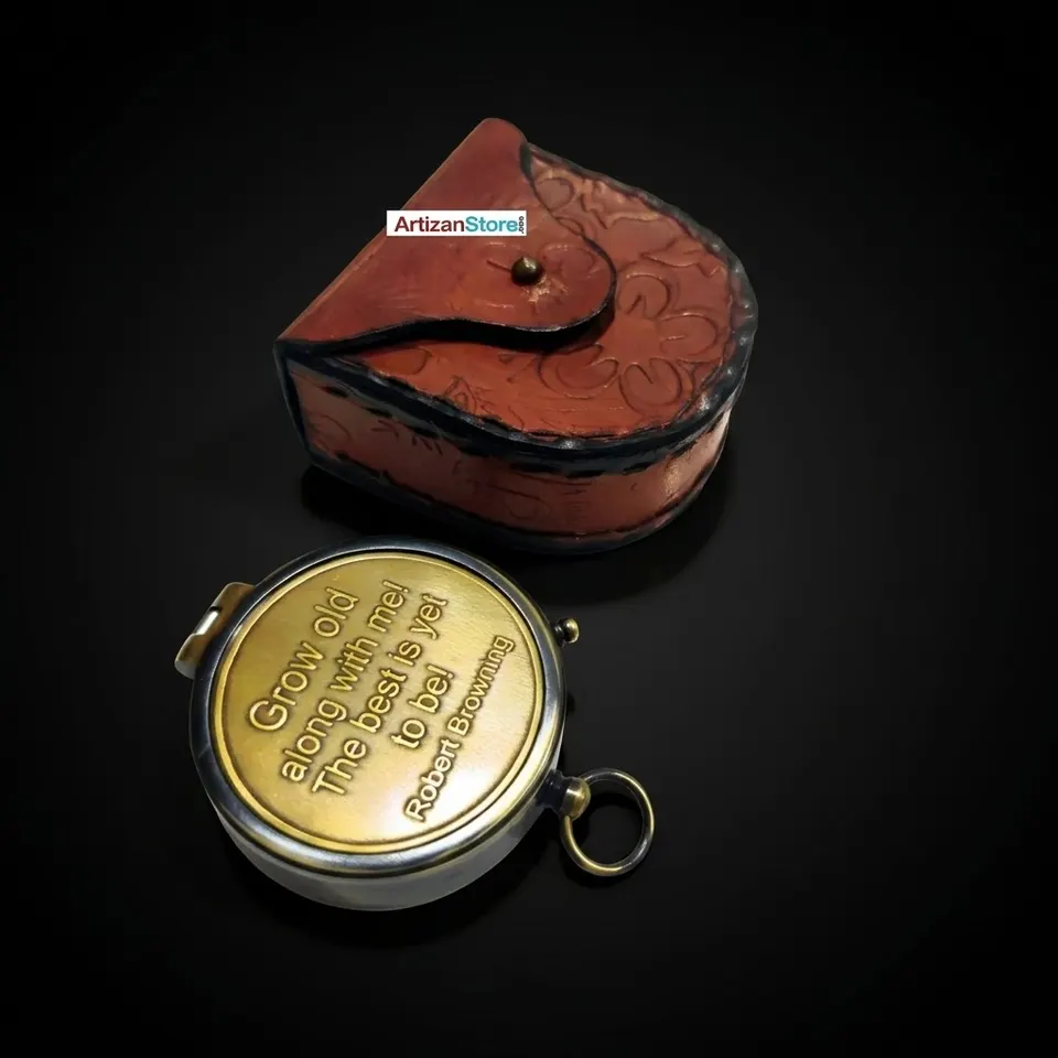 Motivational Compass, Leather Case