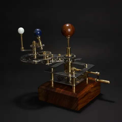 Brass Sun-Earth-Moon Tellurion, Desk Model view 1
