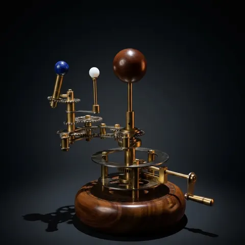 Brass Solar System Orrery, Shelf Display view 1
